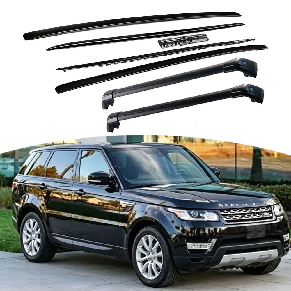Roof Rack Crossbar Aluminum - 4PCS Black Roof Rails Side Rails