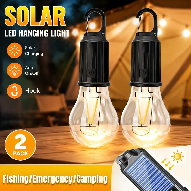 Camping Shower Tent Portable - Solar LED Camping Lights Type-C Rechargeable