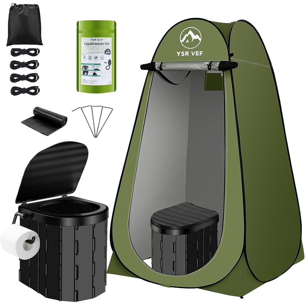 Camping Shower Tent Portable - Portable Toilet Kit, Camping Toilet with