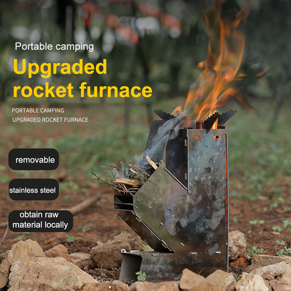 Camping Shower Tent Portable - Portable Detachable Wood Burner BBQ Rocket