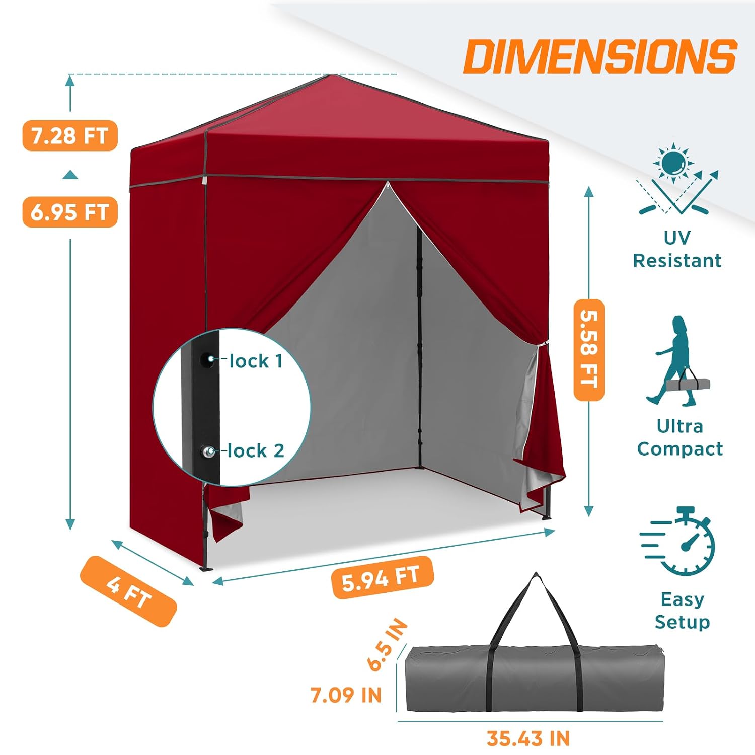 6x4 Pop Up Canopy Tent with Re - Camping Shower Tent Portable review and price
