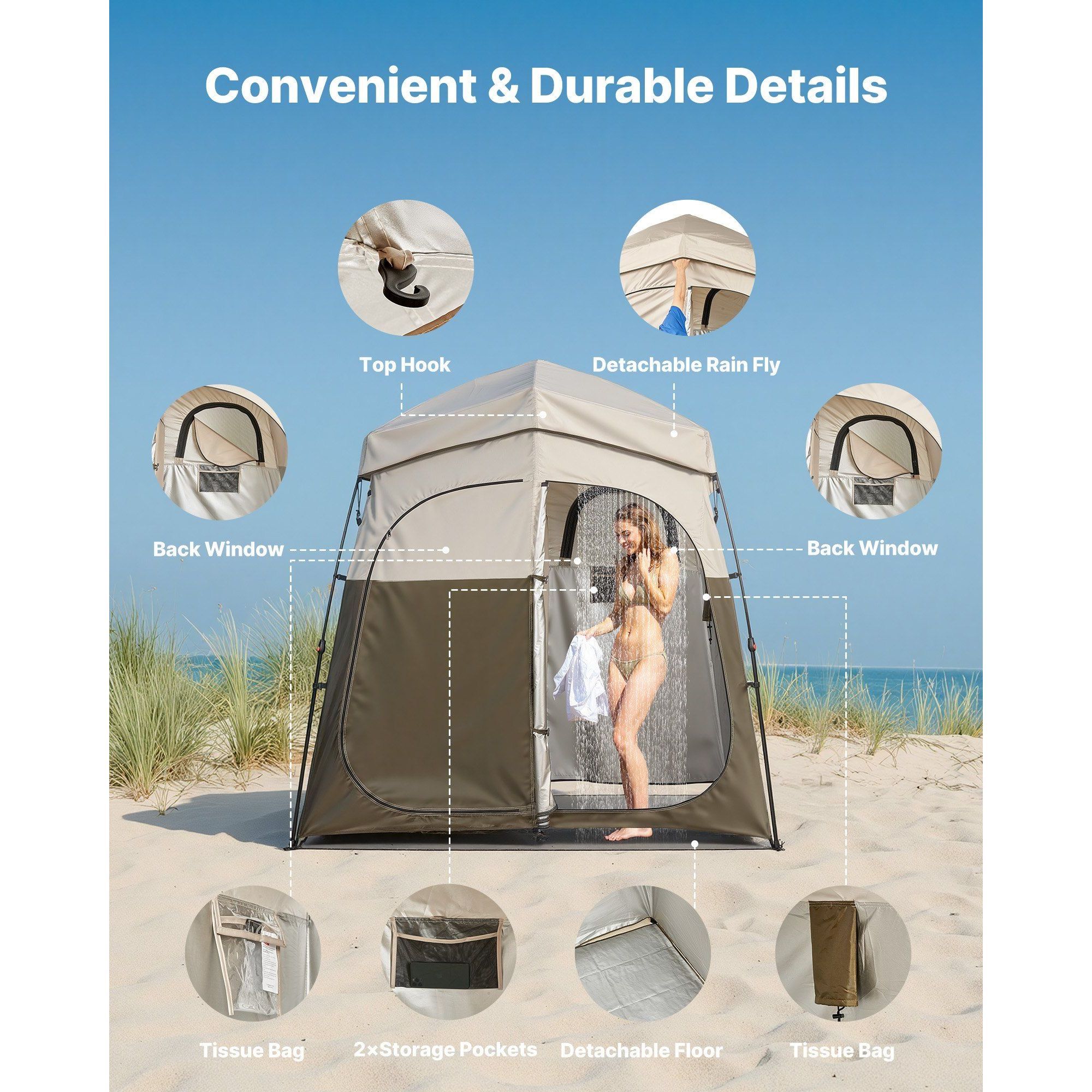 Portable 2 Room Camping Shower - Camping Shower Tent Portable review and price