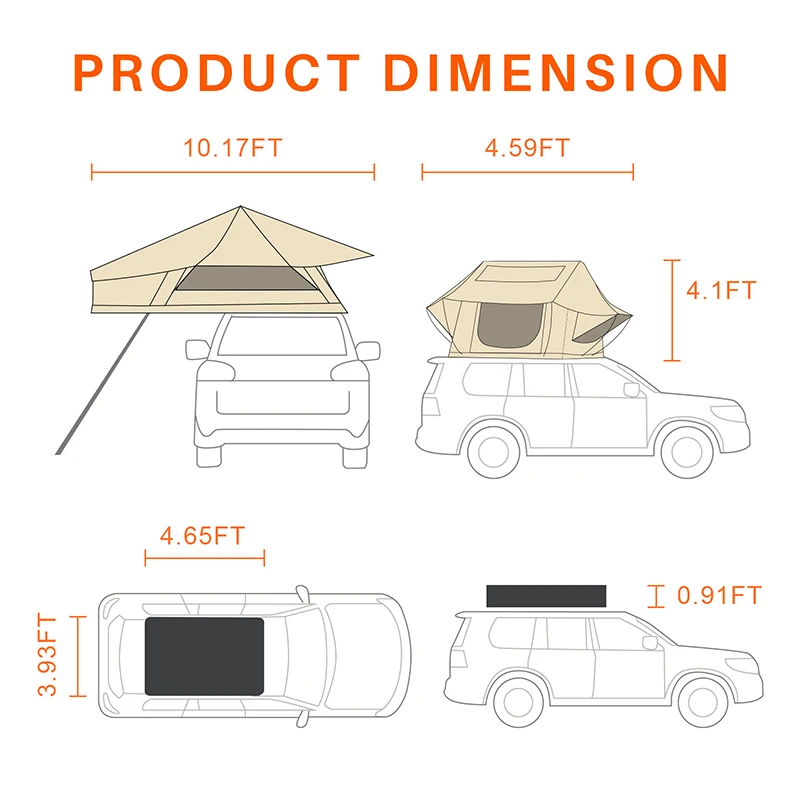 2-3 Person Inflatable Soft She - Roof Top Tent Soft Shell 3 Person review and price