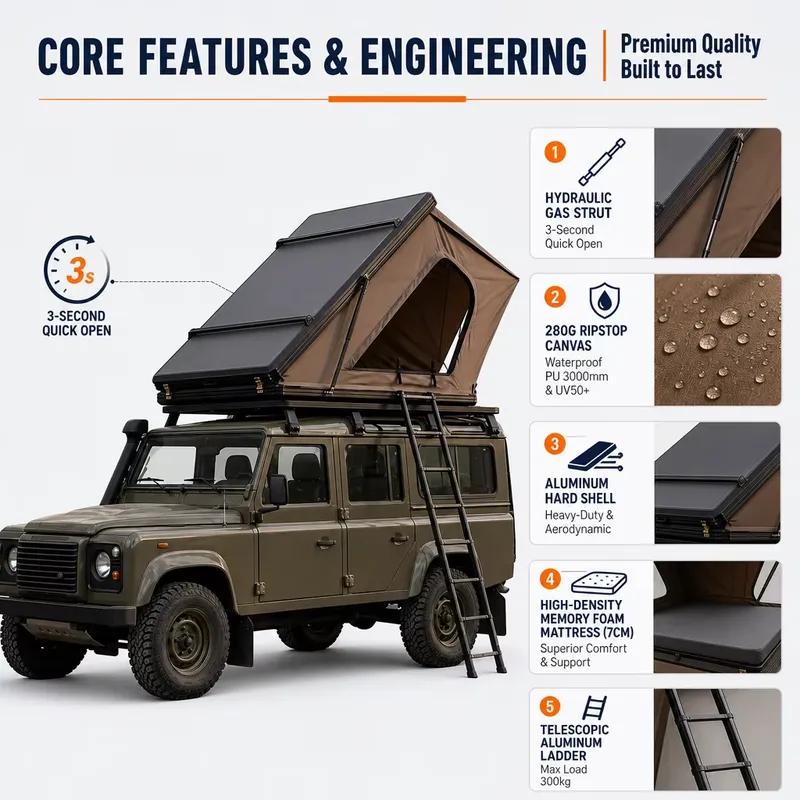 4 Person XL Extended Side Fold - Roof Top Tent 4 Person Xl review and price