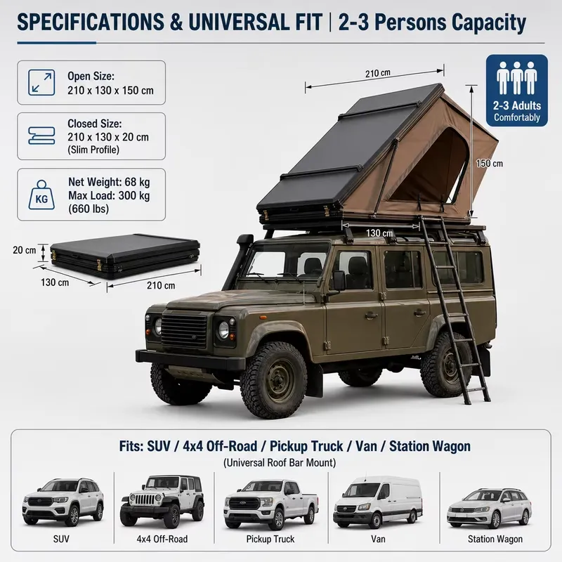 4 Person XL Extended Side Fold - Roof Top Tent 4 Person Xl review and price